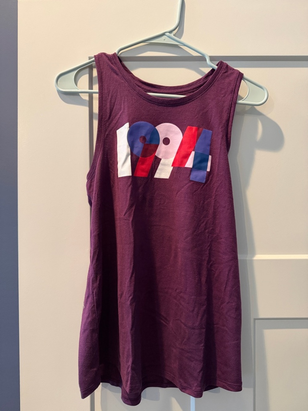 Old Navy Purple Tank Top with Multicolor 1994 Graphic
